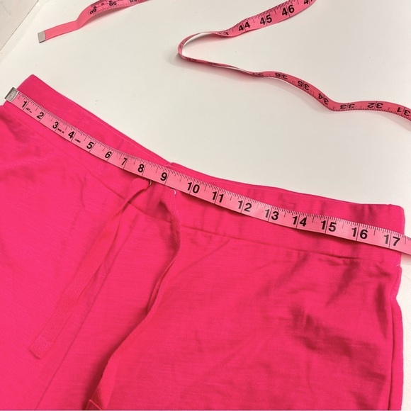 NWT pink lounge pants 100% cotton XL cropped pants drawstrings stretchy waist - Picture 3 of 11
